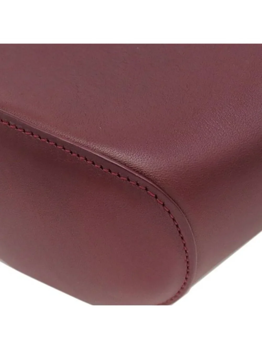 Cartier Handbag Cabochon Bag Leather Bordeaux Silver Red